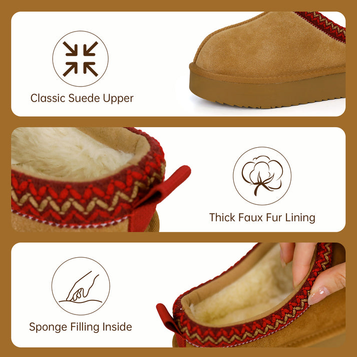 TERO WarmTeddy Premium Fluffy Lined Suede Slippers (Copy)
