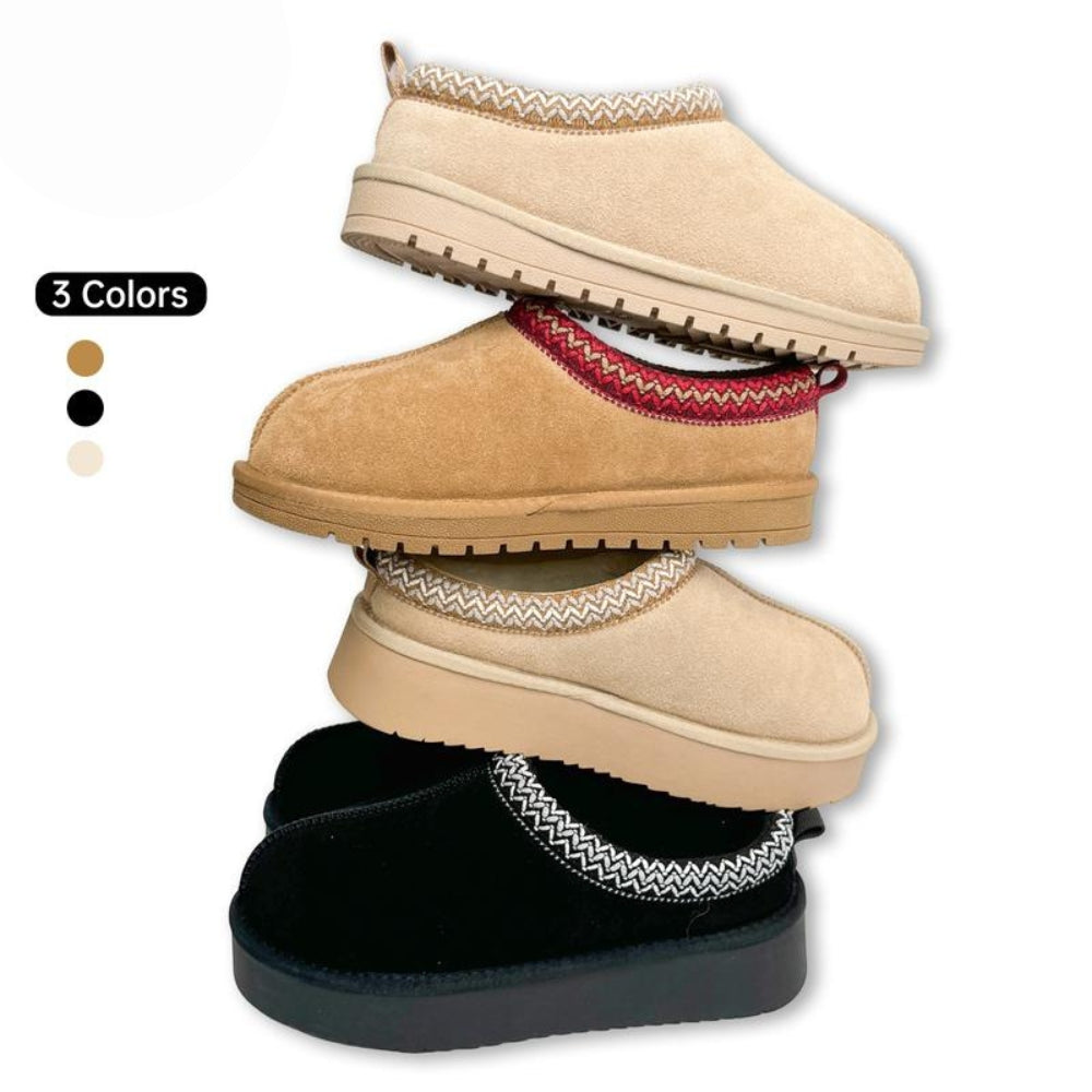 TERO WarmTeddy Premium Fluffy Lined Suede Slippers