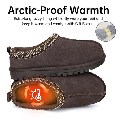 TERO WarmTeddy Premium Fluffy Lined Suede Slippers